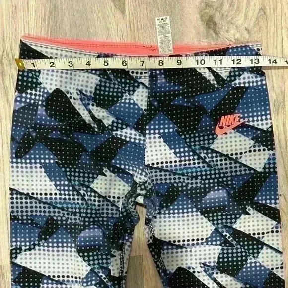 Nike Girl's Blue Printed Athletic Running Leggings Activewear Pants Size XL - Picture 6 of 9